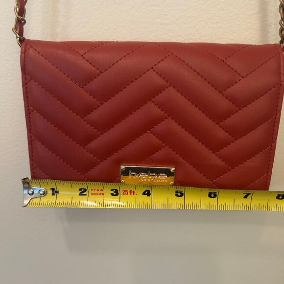 NEW (NWOT) Bebe Mini Sophia Crossbody Bag, rust color w/ goldtone hardware - Picture 9 of 15